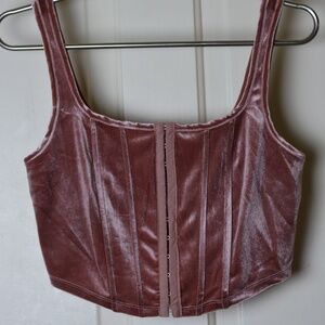 Velvet Pink Corset Top
